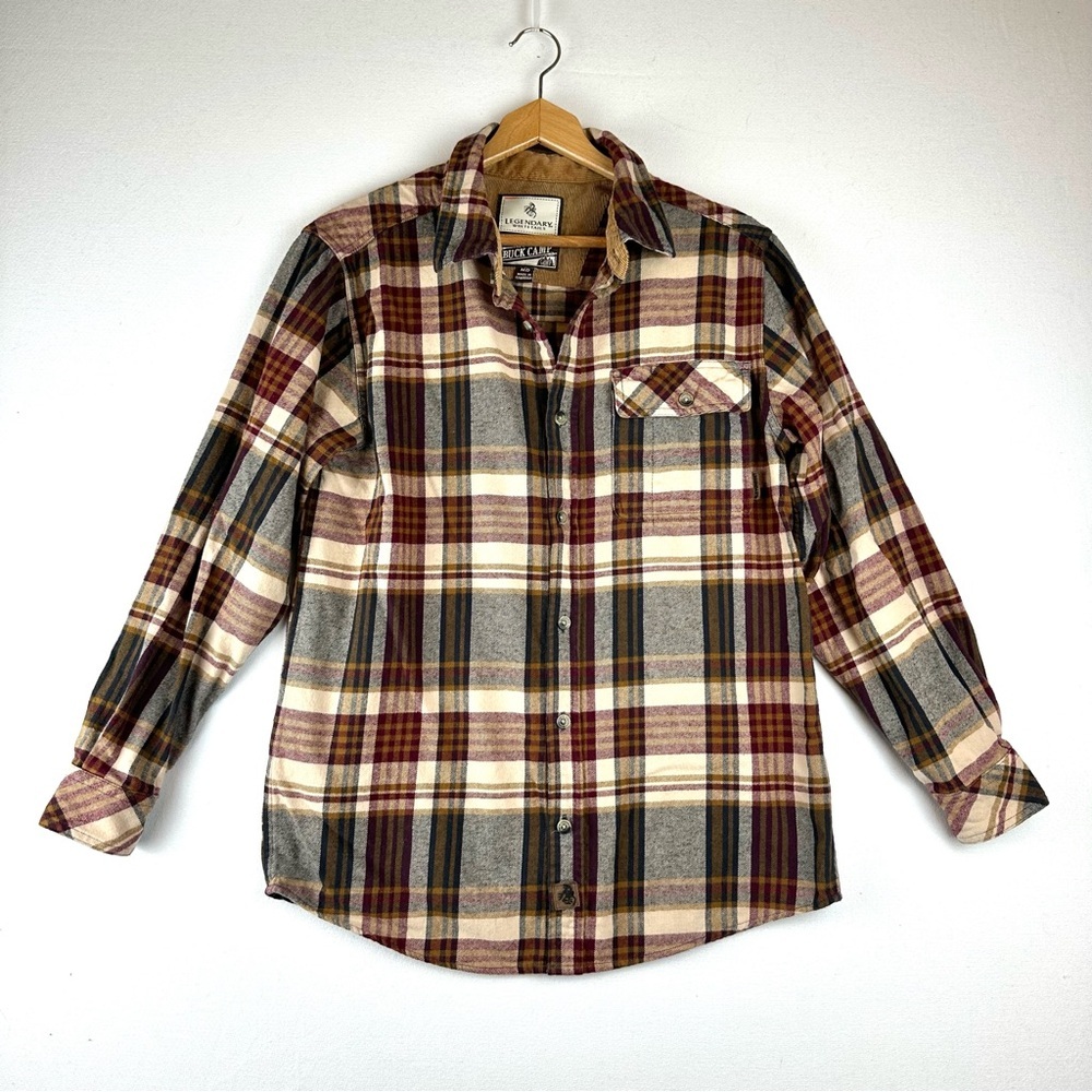 Legendary Whitetails  Buck Camp Plaid Button Down Flannel Shirt Outdoors